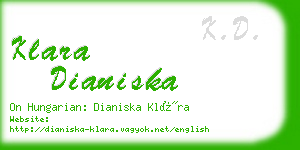 klara dianiska business card